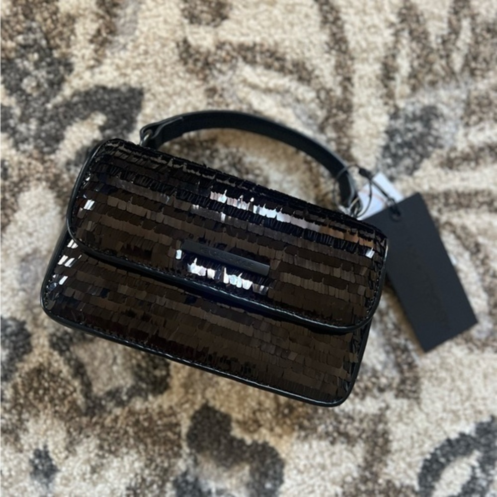 Kendall + Kylie Black Metallic Mix Purse